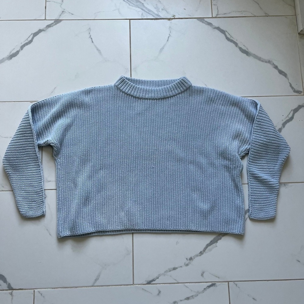 Frank & Eileen Montecito Cotton Sweater Ice Blue color size small